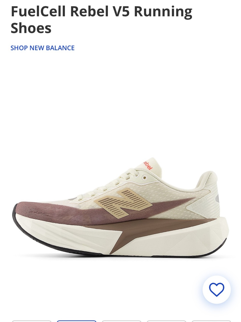 New Balance FuelCell Women's Running Shoe - Cream & brown with mauve tint. - Picture 3 of 8